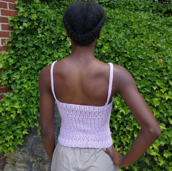 Handmade Crochet Tank Top - Lilac Purple - Picture 2 of 8